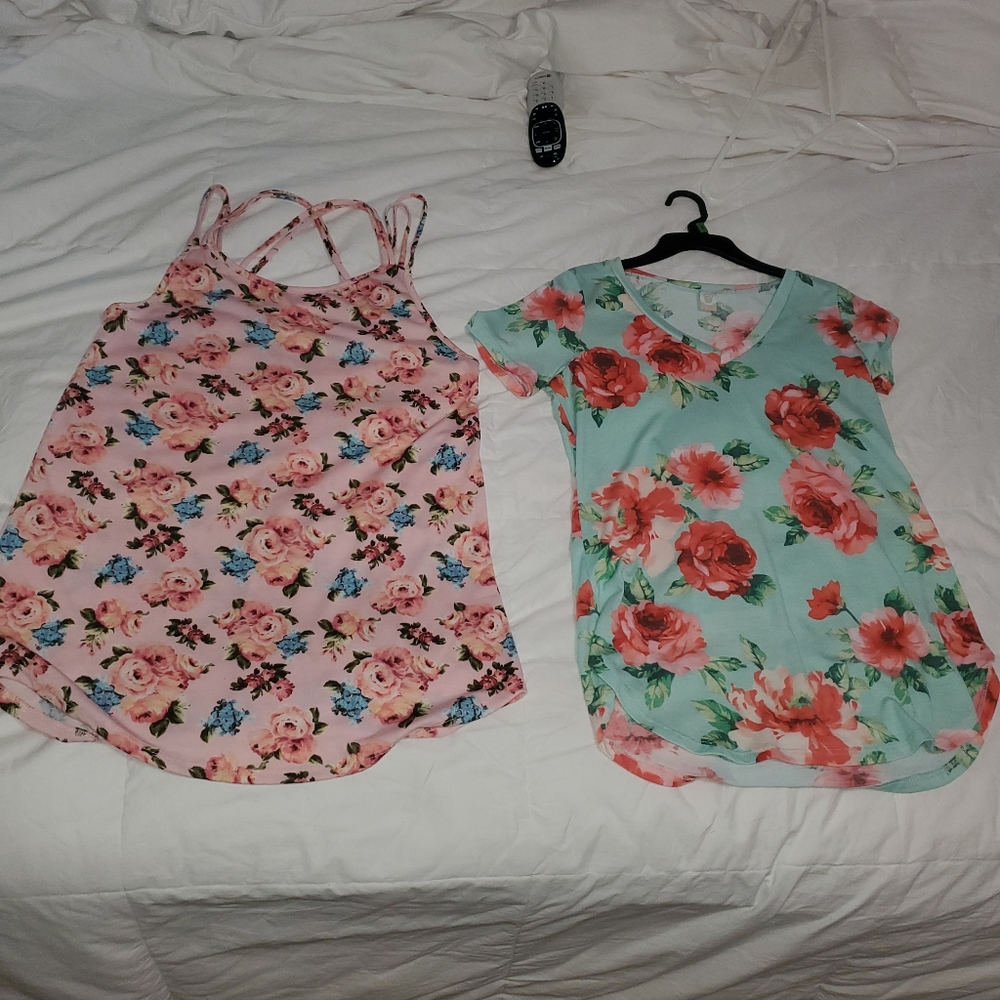 TWO floral boutique tops